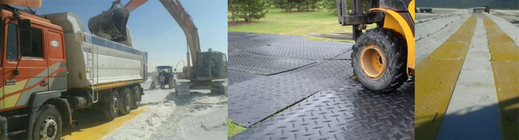 Temporary road protection mats